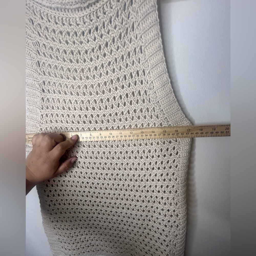 Free People Northern Lights Sleeveless Crochet Sweater Ivory/Cream Size XS - Picture 2 of 6